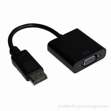 DP Male to VGA Female Adapter Cable, One-piece Shell